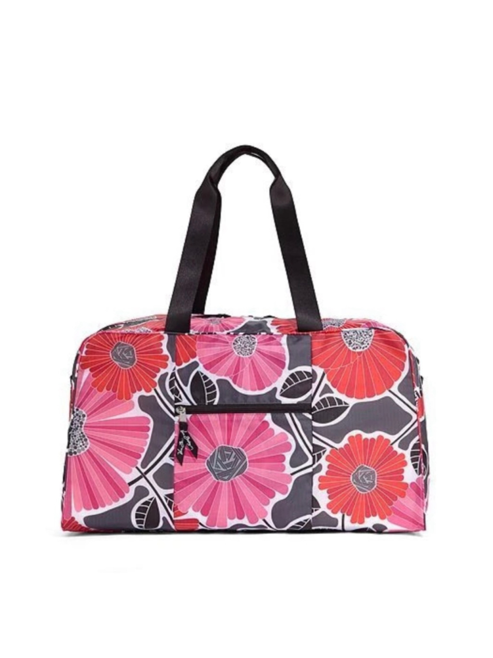 Vera Bradley Cheery Blossoms Collapsible Duffel Bag Red Black